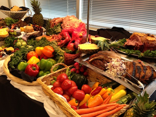 Here you can see just a hint of the massive Franklin BBQ feast we later devoured.